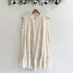 Keepsake Coincide Mini Dress Cream Floral Embroidered Mini Size 4 dd29